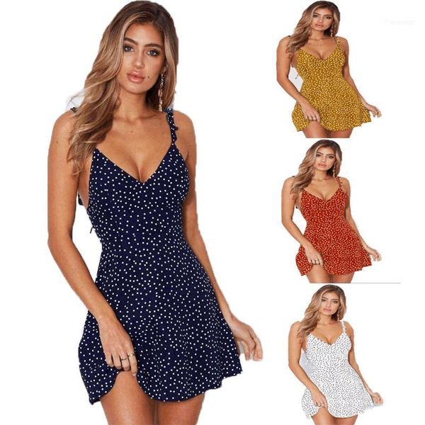 summer women dress v neck a line high waist dot printing mini dresses vestidos back lacing straps backless xxxl1, Black;gray
summer women dress v neck a line high waist dot printing mini dresses vestidos back lacing straps backless xxxl1, Black;gray