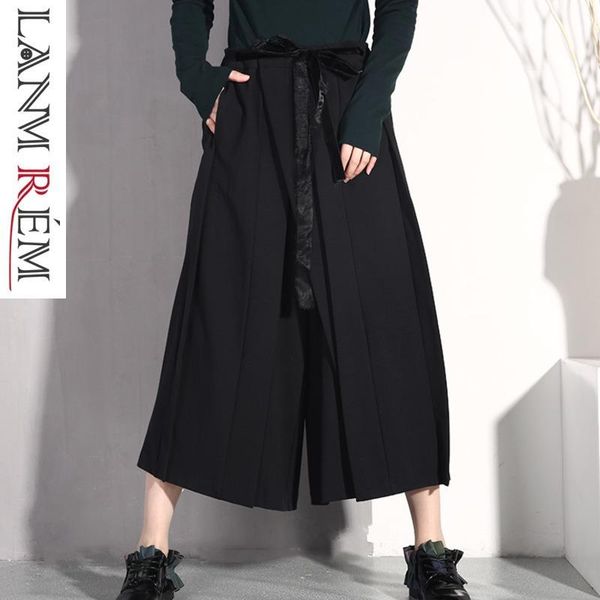 women's pants & capris lanmrem 2021 female spring summer elastic high waist pleated bandage patchwork wide leg women fashion trousers j, Black;white
women's pants & capris lanmrem 2021 female spring summer elastic high waist pleated bandage patchwork wide leg women fashion trousers j, Black;white