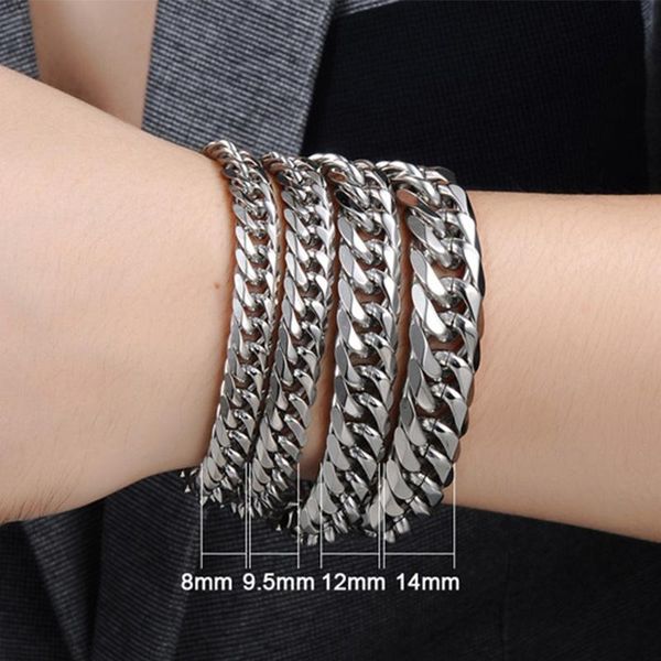 link, chain european and american hip-hop titanium stainless steel square buckle bracelet men's punk charm jewelry, Black
link, chain european and american hip-hop titanium stainless steel square buckle bracelet men's punk charm jewelry, Black