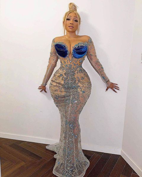 2021 plus size arabic aso ebi mermaid luxurious prom dresses beaded crystals sheer neck evening formal party second reception gowns dress zj, Black
2021 plus size arabic aso ebi mermaid luxurious prom dresses beaded crystals sheer neck evening formal party second reception gowns dress zj, Black