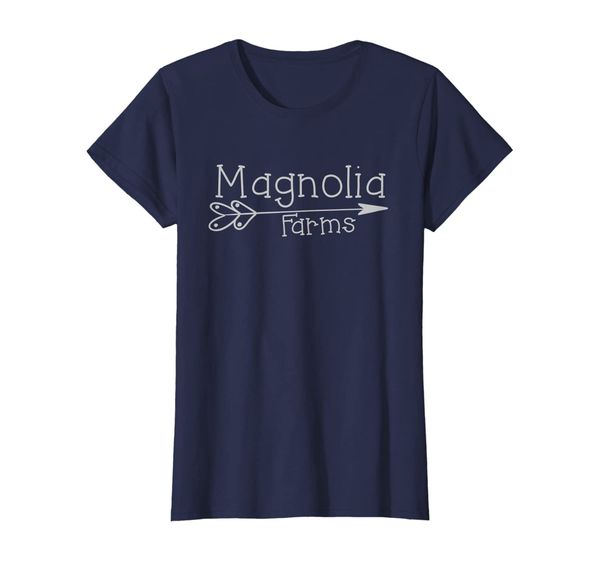 womens magnolia farms tshirt, White;black