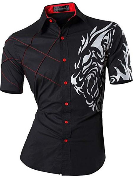 men's casual shirts sportreny men dress lion summer short sleeve slim fit fashion stylish tattoo printed jzs060, White;black
men's casual shirts sportreny men dress lion summer short sleeve slim fit fashion stylish tattoo printed jzs060, White;black