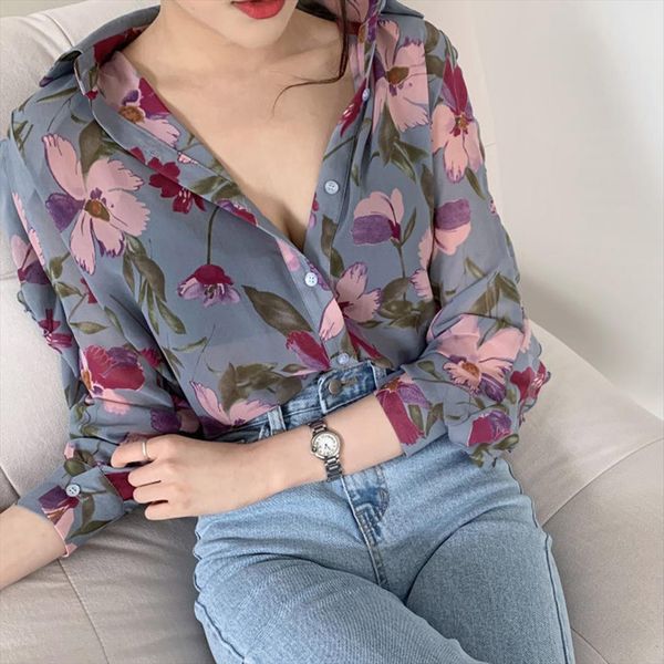 fashion floral print chiffon womens shirts loose buttons tee casual summer ladies female women long sleeve blusas pullover, White
fashion floral print chiffon womens shirts loose buttons tee casual summer ladies female women long sleeve blusas pullover, White