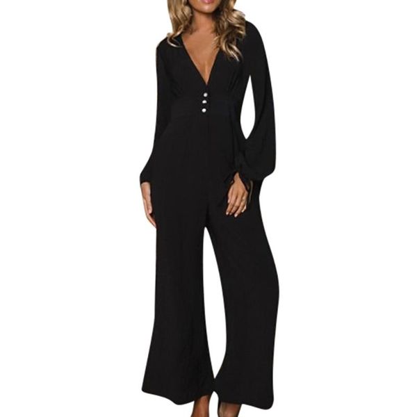 women's jumpsuits & rompers fashion for women casual wide leg button loose long sleeve romper jumpsuit combinaison femme, Black;white
women's jumpsuits & rompers fashion for women casual wide leg button loose long sleeve romper jumpsuit combinaison femme, Black;white