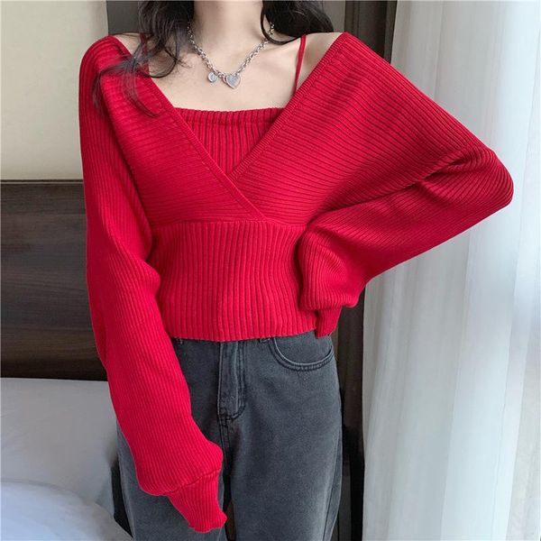 women's sweaters fake two sweater women 2021 spring autumn v-neck full knitted korean short chic wild fashion pullovers, White;black
women's sweaters fake two sweater women 2021 spring autumn v-neck full knitted korean short chic wild fashion pullovers, White;black