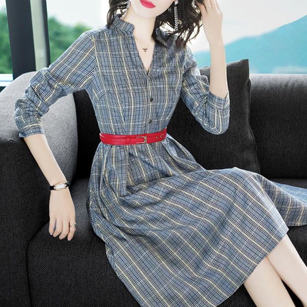 casual dresses 2021 pattern fashion leisure time lattice high waist and temperament thin ol dress woman autumn, Black;gray
casual dresses 2021 pattern fashion leisure time lattice high waist and temperament thin ol dress woman autumn, Black;gray