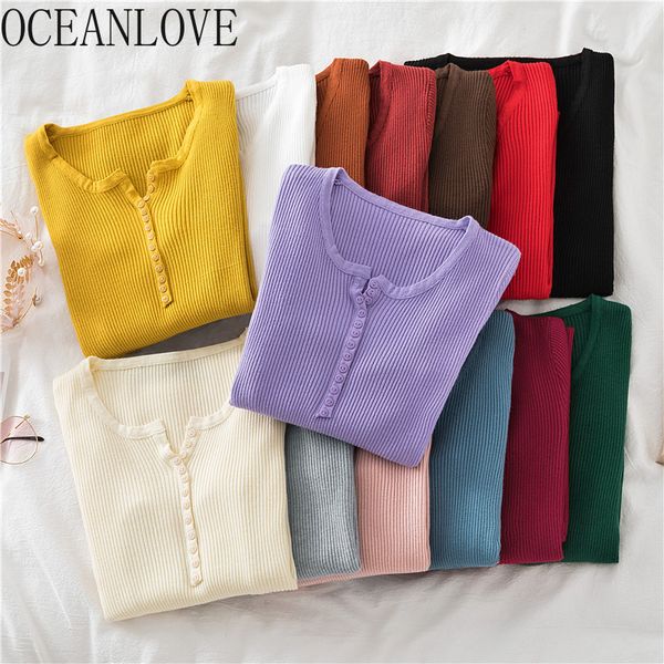 pullovers autumn winter basic sweaters women buttons all match casual slim knitwear 13 color mujer sueter 17610 210415, White;black
pullovers autumn winter basic sweaters women buttons all match casual slim knitwear 13 color mujer sueter 17610 210415, White;black