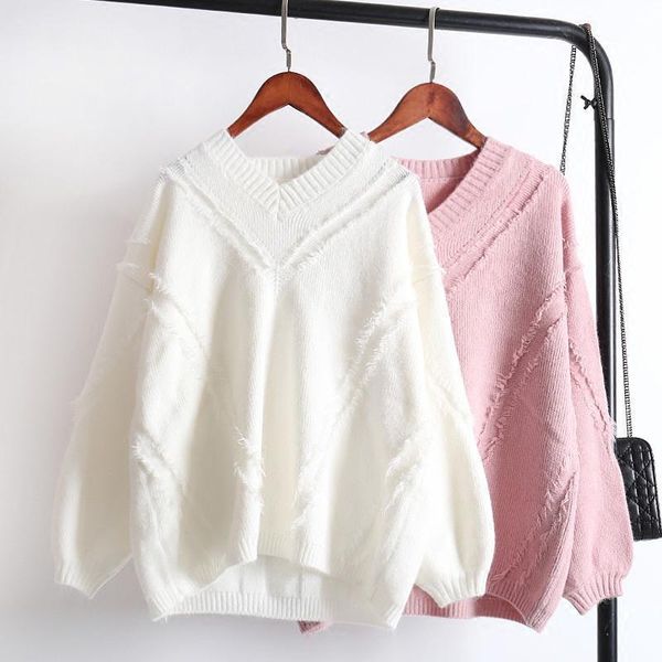 women's sweaters fashion 2021 spring sweater women casual v neck tassel pullover elegant solid knitted female long sleeve pink white, White;black
women's sweaters fashion 2021 spring sweater women casual v neck tassel pullover elegant solid knitted female long sleeve pink white, White;black