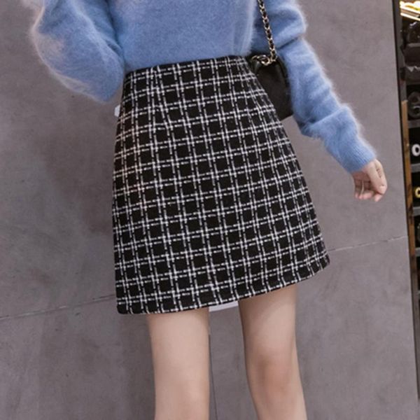 skirts vintage plaid tweed women korean office lady zipper high waist mini pencil skirt wool a-line autumn winter thick x579, Black
skirts vintage plaid tweed women korean office lady zipper high waist mini pencil skirt wool a-line autumn winter thick x579, Black
