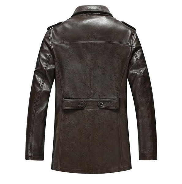 men's fur & faux winter leather jacket casual business thick mid long cotton lining jaqueta couro plus size hj508, Black
men's fur & faux winter leather jacket casual business thick mid long cotton lining jaqueta couro plus size hj508, Black