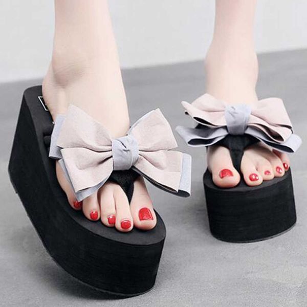 summer platform wedges slipper shoes handmade casual fashion bow non-slip flip flops beach sh196 210625, Black
summer platform wedges slipper shoes handmade casual fashion bow non-slip flip flops beach sh196 210625, Black