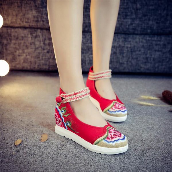 dress shoes loose and comfortable women's mary janes increased internal canvas rubber round toe casual slip-on ethnic mesh pumps, Black
dress shoes loose and comfortable women's mary janes increased internal canvas rubber round toe casual slip-on ethnic mesh pumps, Black
