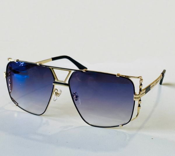 

cool pilot sunglasses legends 9093 gold black blue shaded shield style glasses sun shades with box, White;black