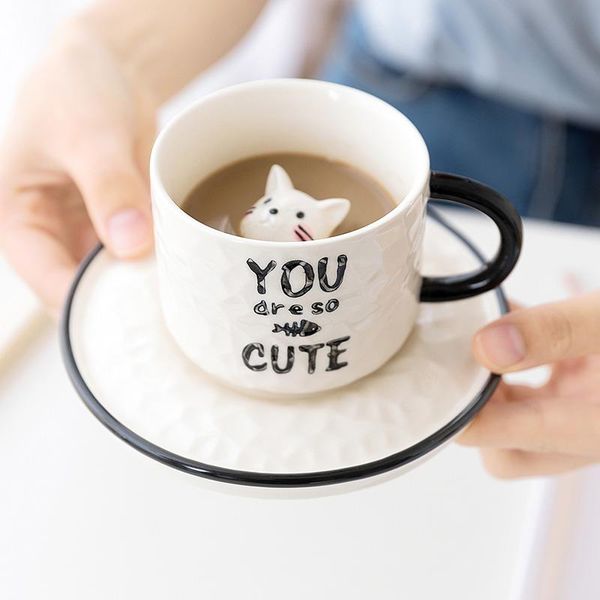 mugs 280ml embossed cat coffee cup creative ceramics handle porcelain with spoon tray couple water milk mug novelty gifts
mugs 280ml embossed cat coffee cup creative ceramics handle porcelain with spoon tray couple water milk mug novelty gifts