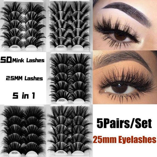 5pairs 25mm 3d natural thick wispy beauty dramatic makeup tool 100% mink hair 5d fluffy extra long lashes false eyelashes black
5pairs 25mm 3d natural thick wispy beauty dramatic makeup tool 100% mink hair 5d fluffy extra long lashes false eyelashes black