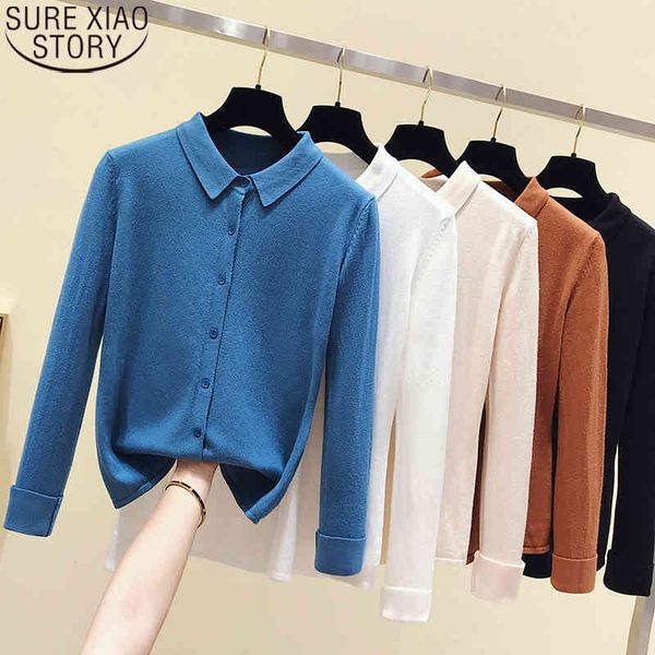 fashion 5 colors long sleeve polo collar cardigan women loose spring autumn knitted single breasted coat sweater 11181 210417, White;black
fashion 5 colors long sleeve polo collar cardigan women loose spring autumn knitted single breasted coat sweater 11181 210417, White;black