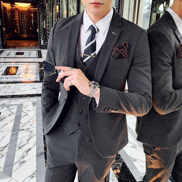 men's 2021 suit small lattice gentleman bridegroom host dress three piece suits & blazers, White;black
men's 2021 suit small lattice gentleman bridegroom host dress three piece suits & blazers, White;black