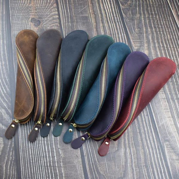 pencil cases genuine leather case pen pouch retro cowhide zipper school bags writing materials holder organizer office supplies
pencil cases genuine leather case pen pouch retro cowhide zipper school bags writing materials holder organizer office supplies