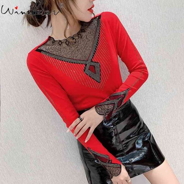 women's t-shirt fall winter korean style t-shirt fashion transparent patchwork shiny dimaonds cotton women ropa mujer te, White
women's t-shirt fall winter korean style t-shirt fashion transparent patchwork shiny dimaonds cotton women ropa mujer te, White