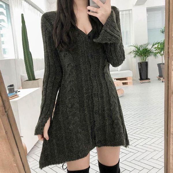 casual dresses genayooa knitted cardigan dress long sleeve v neck a line sweater black mini women vestidos harajuku, Black;gray
casual dresses genayooa knitted cardigan dress long sleeve v neck a line sweater black mini women vestidos harajuku, Black;gray