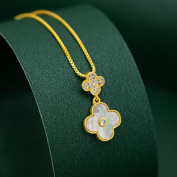 pendant necklaces necklace for women rhinestone shell clover wedding engagement real yellow gold plated chain jewelry, Silver
pendant necklaces necklace for women rhinestone shell clover wedding engagement real yellow gold plated chain jewelry, Silver