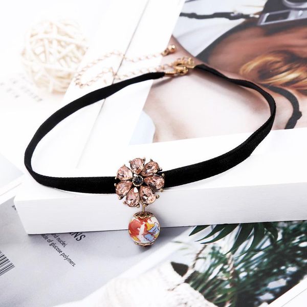 kissme unique resin crystal flower ceramic ball drop choker necklace for women gifts vintage color black necklaces accessories chokers, Golden;silver
kissme unique resin crystal flower ceramic ball drop choker necklace for women gifts vintage color black necklaces accessories chokers, Golden;silver