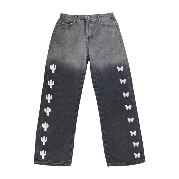 women's jeans women harajuku streetwear loose straight pants cowboy vintage washed gradient color butterfly cactus print denim trousers, Blue
women's jeans women harajuku streetwear loose straight pants cowboy vintage washed gradient color butterfly cactus print denim trousers, Blue