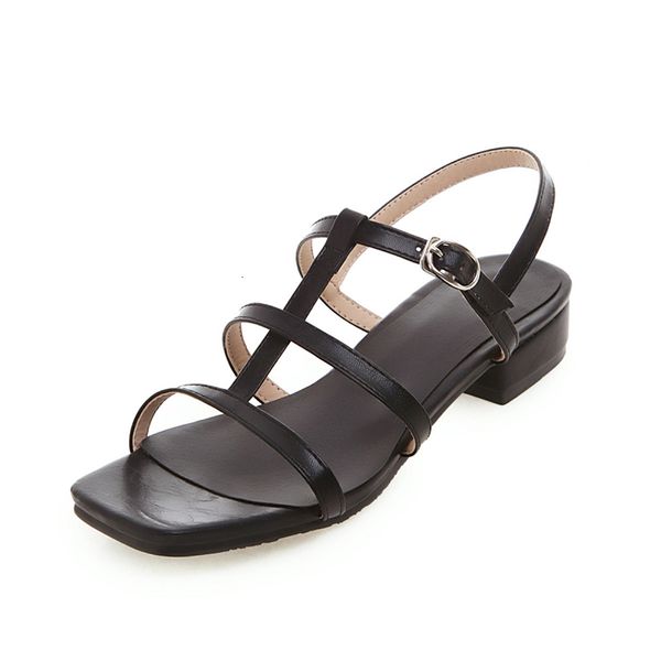 slippers pu sandals women summer square heel gladiator buckle strap concise shoes blue for big size 904n, Black
slippers pu sandals women summer square heel gladiator buckle strap concise shoes blue for big size 904n, Black