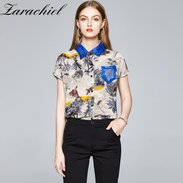 knits summer one pocket women chiffon shirt female vintage print blouse short sleeve casual turn-down collar loose blouses, White
knits summer one pocket women chiffon shirt female vintage print blouse short sleeve casual turn-down collar loose blouses, White