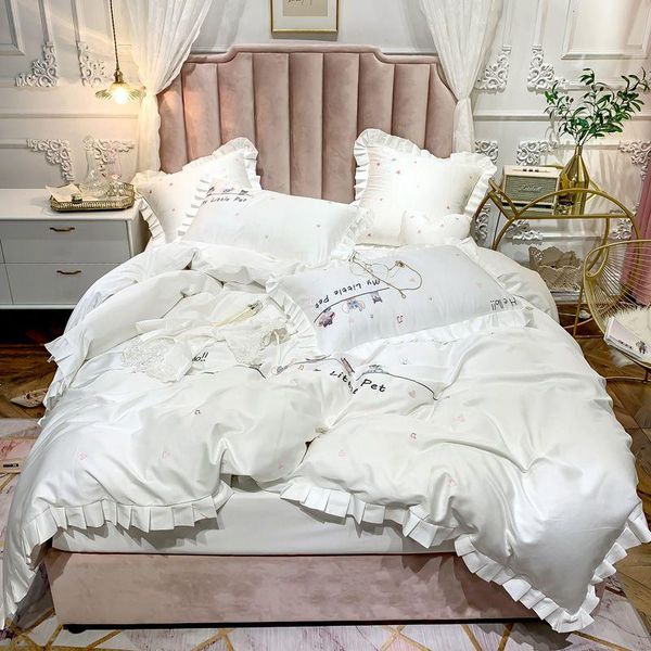 bedding sets luxury white 600tc egyptian cotton cartoon cat embroidery flat/fitted duvet cover set sheet ruffle princess pillowcases
bedding sets luxury white 600tc egyptian cotton cartoon cat embroidery flat/fitted duvet cover set sheet ruffle princess pillowcases