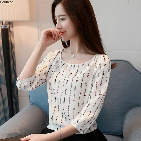 women's blouses & shirts houthion silk fashion printed chiffon shirt casual korean 3/4 sleeve summer blusas print office lady, White
women's blouses & shirts houthion silk fashion printed chiffon shirt casual korean 3/4 sleeve summer blusas print office lady, White