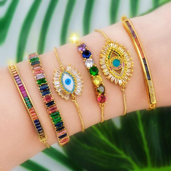 charm bracelets gold zirconia bracelet&bangle women's rainbow shell bracelet luxury adjustable heart evil eye snake chain, Golden;silver
charm bracelets gold zirconia bracelet&bangle women's rainbow shell bracelet luxury adjustable heart evil eye snake chain, Golden;silver
