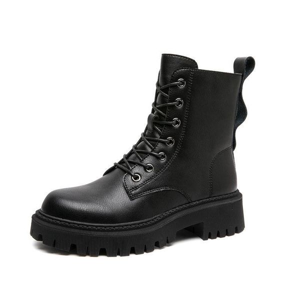 boots women soft leather ankle with laces 2021 winter plus velvet short thick-soled round toe children's trend, Black
boots women soft leather ankle with laces 2021 winter plus velvet short thick-soled round toe children's trend, Black