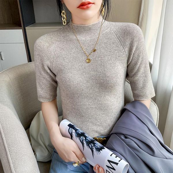 party dresses 2021 women's medium sleeve half high neck solid color knitted bottomed shirt slim fit raglan sweater, White;black
party dresses 2021 women's medium sleeve half high neck solid color knitted bottomed shirt slim fit raglan sweater, White;black