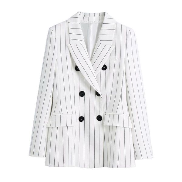 blazer2021 spring women's v-neck long-sleeved white stripes slim double-breasted loose suit jacket women suits & blazers, White;black
blazer2021 spring women's v-neck long-sleeved white stripes slim double-breasted loose suit jacket women suits & blazers, White;black