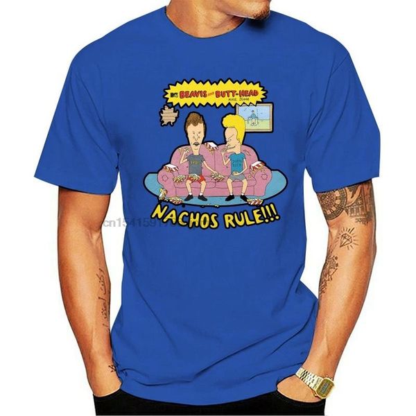 men's t-shirts t-shirt funny men novelty women beavis & butthead nachos rule, White;black