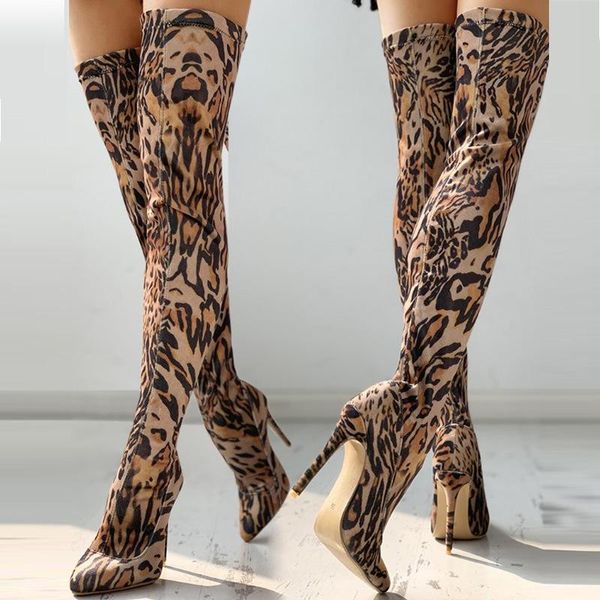 boots women's pointed leopard print socks stretch over the knee stiletto plus size sexy, Black
boots women's pointed leopard print socks stretch over the knee stiletto plus size sexy, Black