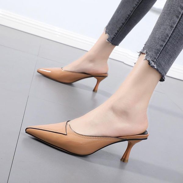 slippers baotou all-match semi-slippers for women external wear fashion pointed toe stiletto mid-heel sandals and, Black
slippers baotou all-match semi-slippers for women external wear fashion pointed toe stiletto mid-heel sandals and, Black