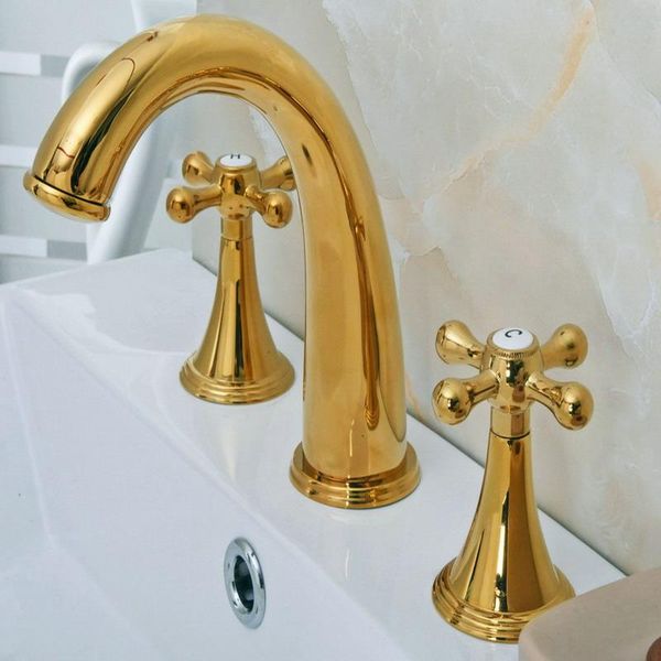 bathroom sink faucets luxury gold color brass double handles 3 holes install widespread deck mounted basin faucet mixer tap mgf021
bathroom sink faucets luxury gold color brass double handles 3 holes install widespread deck mounted basin faucet mixer tap mgf021