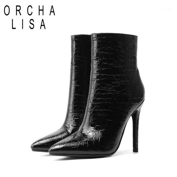 boots orcha lisa women cowboy ankle pointed toe high thin heels faux leather zipper solid color big size 34-43 casual1, Black
boots orcha lisa women cowboy ankle pointed toe high thin heels faux leather zipper solid color big size 34-43 casual1, Black