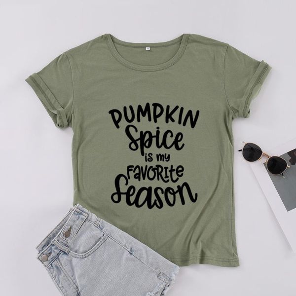 women's t-shirt pumpkin spice is my favorite season short sleeve 100% cotton funny letter female shirt graphic o neck tshirt drop ship, White
women's t-shirt pumpkin spice is my favorite season short sleeve 100% cotton funny letter female shirt graphic o neck tshirt drop ship, White