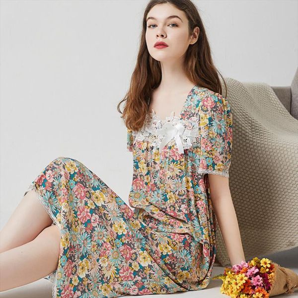 summer sleepdress cotton nightgown sleepshirts women sleepwear short sleeve homewear floral lace long dressing gown casual nightdress lady, Black;red
summer sleepdress cotton nightgown sleepshirts women sleepwear short sleeve homewear floral lace long dressing gown casual nightdress lady, Black;red