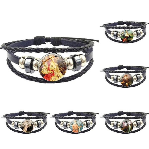 charm bracelets roman goddess of flowers fashion jewelry classic glass cabochon black leather bracelet bangle s for lovers friendship, Golden;silver
charm bracelets roman goddess of flowers fashion jewelry classic glass cabochon black leather bracelet bangle s for lovers friendship, Golden;silver