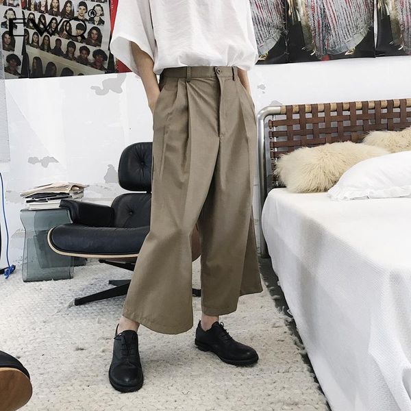 men's pants ewq / 2021 fashion autumn straight loose wid leg solid vintage casual ankle-length korean tide pantalones hombre 9a149, Black
men's pants ewq / 2021 fashion autumn straight loose wid leg solid vintage casual ankle-length korean tide pantalones hombre 9a149, Black