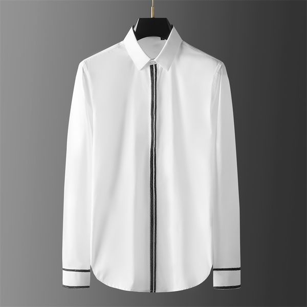 simple shirt, door tube, cuff, bead piece stitching, men's fashion shirt, White;black
simple shirt, door tube, cuff, bead piece stitching, men's fashion shirt, White;black