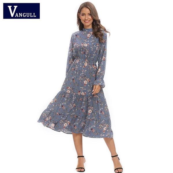 casual dresses vangull floral chiffon blue dress crew neck long sleeve lotus leaf elastic high waist mid-length a-line chic feminine, Black;gray
casual dresses vangull floral chiffon blue dress crew neck long sleeve lotus leaf elastic high waist mid-length a-line chic feminine, Black;gray