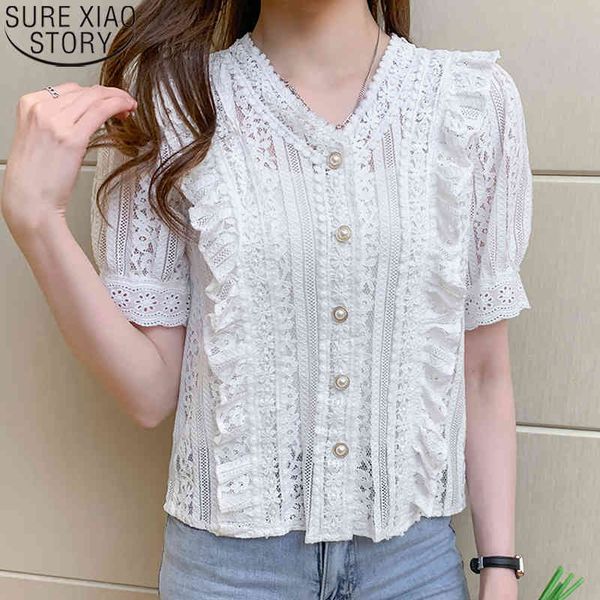 sweet white lace shirt women summer fashion reffles casual clothes short puff sleeve hollow v-neck blusas 13990 210417
sweet white lace shirt women summer fashion reffles casual clothes short puff sleeve hollow v-neck blusas 13990 210417