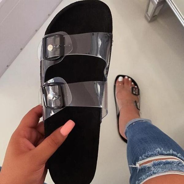 transparent jelly candy color female beach slippers women flat slides soles roman style women's buckle, Black
transparent jelly candy color female beach slippers women flat slides soles roman style women's buckle, Black
