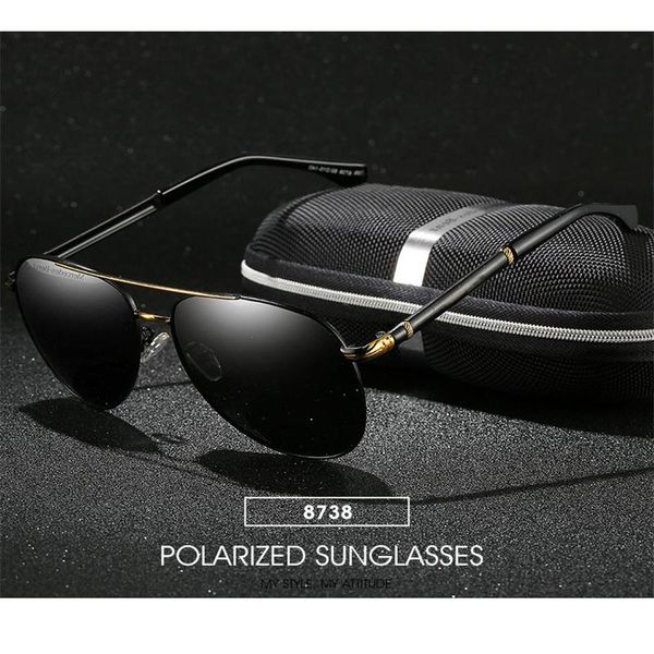 polarized sunglasses male brand designer 758 retro metal pilot light glasses driving fishing men fashion frames, Black
polarized sunglasses male brand designer 758 retro metal pilot light glasses driving fishing men fashion frames, Black