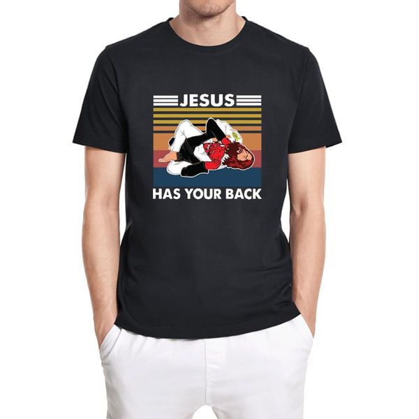 men's t-shirts jiu jitsu jesus has your back funny christian satan gift vintage t-shirt shirt cotton tee, White;black
men's t-shirts jiu jitsu jesus has your back funny christian satan gift vintage t-shirt shirt cotton tee, White;black